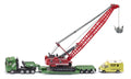 Siku - Heavy Haulage Transporter with Excavator and Service Vehicle (1834)