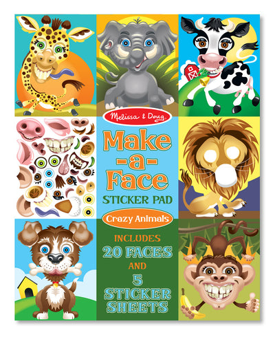 Melissa & Doug - Make - A - Face Crazy Animals Sticker Pad
