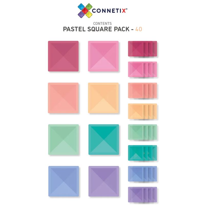 Connetix - Pastel 40pc Square Expansion Pack
