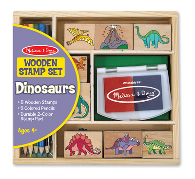 Melissa & Doug - Wooden Dinosaur Stamp Set
