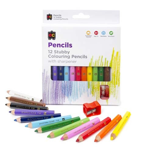 Edvantage - Jumbo Stubby Washable Colouring Pencils
