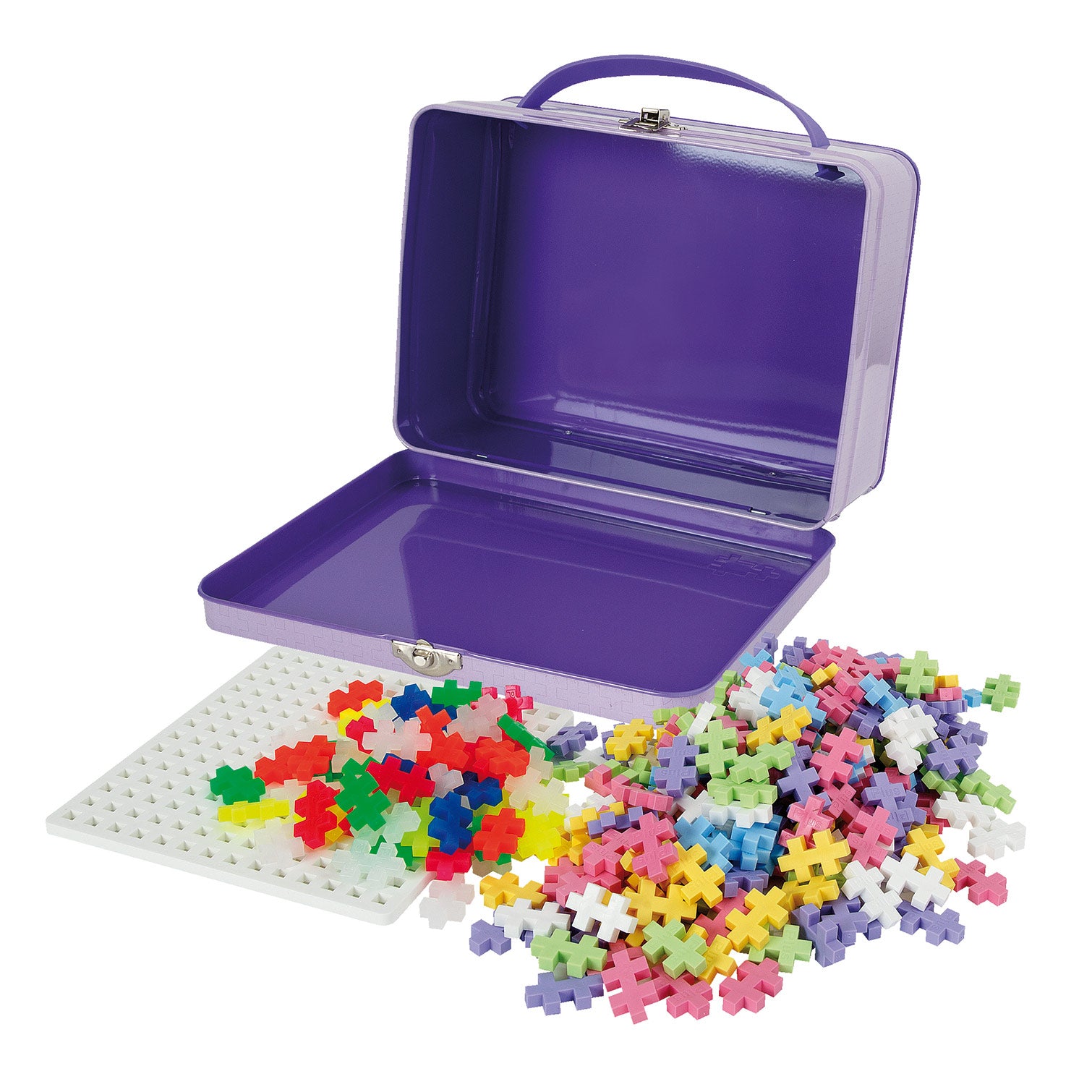 Plus Plus Puzzles - Suitcase Pastel Metal - Purple - 600 Pcs