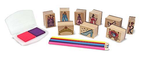 Melissa & Doug - Wooden Princesses Kids Stamp Set