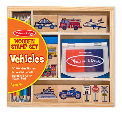 Melissa & Doug - Wooden Vehicle Stamp Set